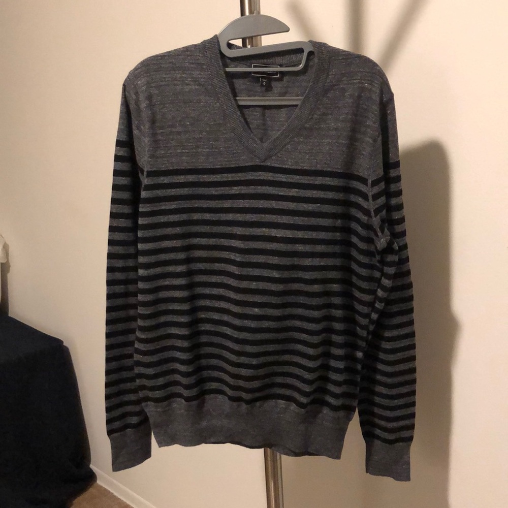Express V Neck Striped Sweater